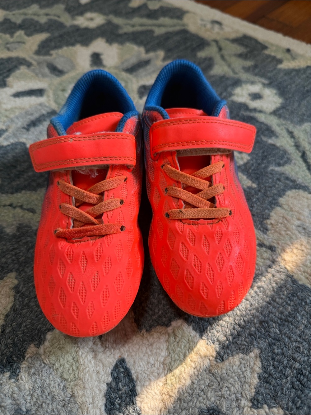 Kids Red Athletic Sneakers with Hook-and-Loop Strap